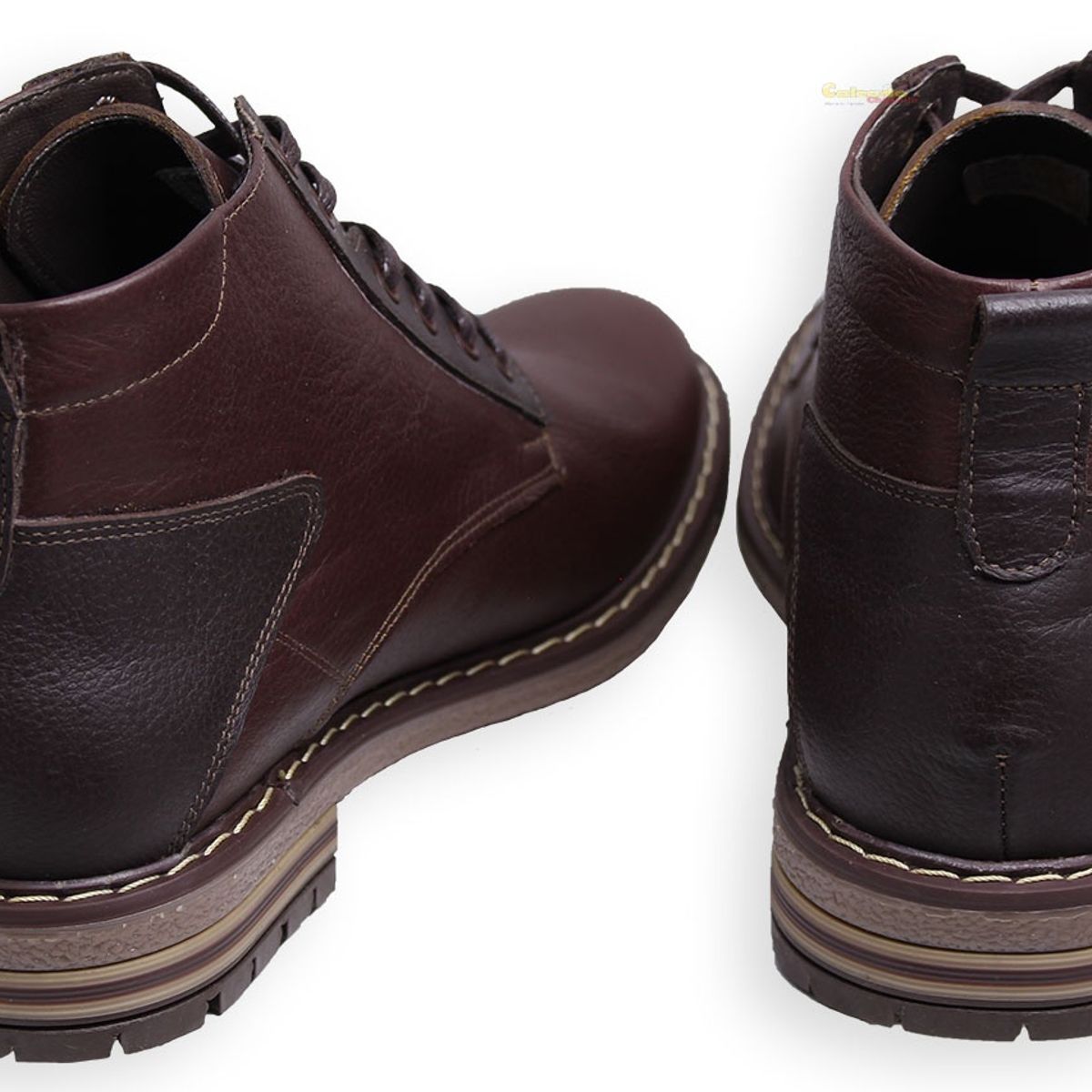 GENERICO - Botines Casuales De Amarrar Hombre Cuero