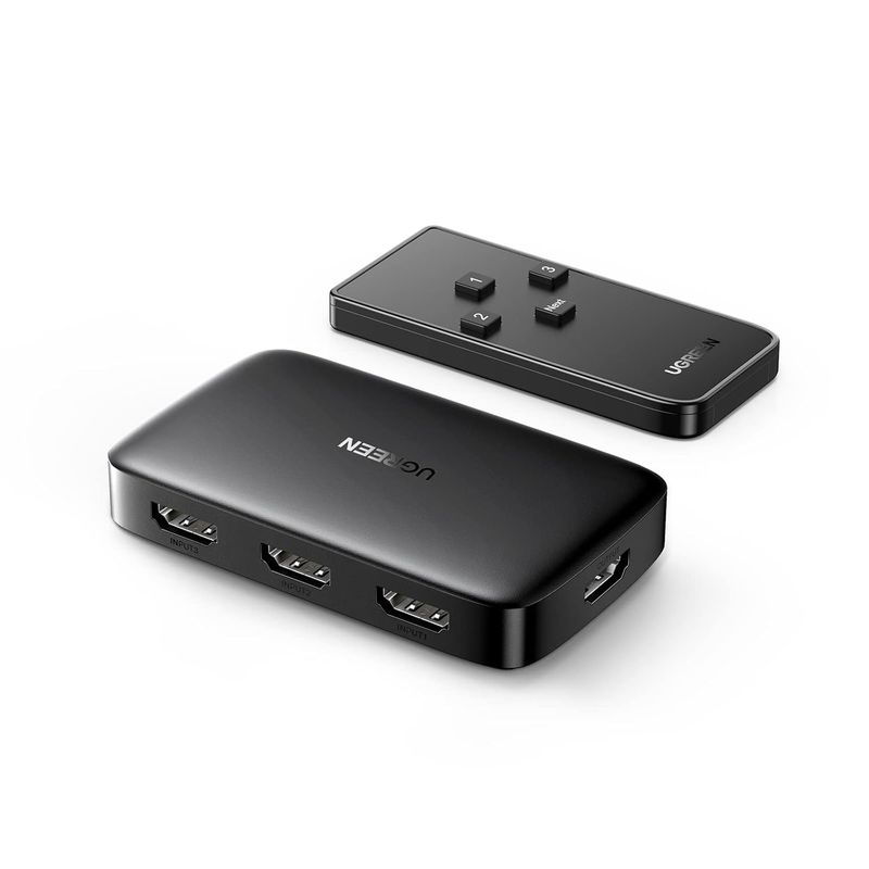 UGREEN - Conmutador Switch HDMI 3 Entradas 1 Salida 4k@30Hz HD1080P HDR CEC 3D