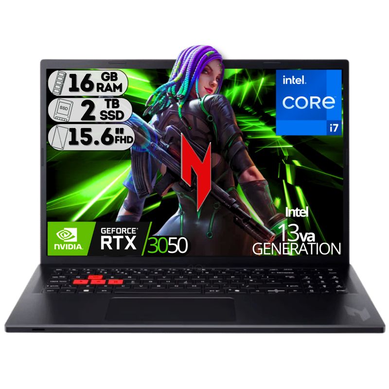 ACER - PORTATIL NITRO LITE INTEL I7-13620H RTX 3050 6GB SSD 2TB RAM 16GB 16" FHD