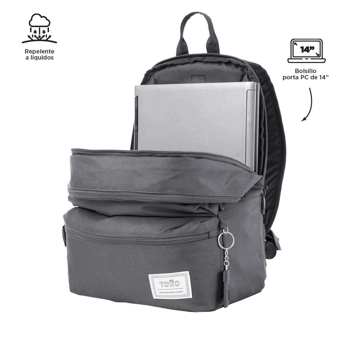 TOTTO - Morral Para Hombre Dinamicon Gris