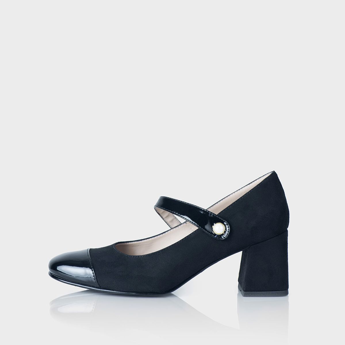STIVALI - Zapato Tipo Mary Jane Elexia En Charol x Ante Negro