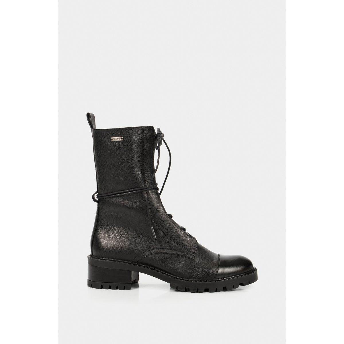 VELEZ - Vélez Botines Militar Paramo De Cuero Para Mujer Cordones Negro
