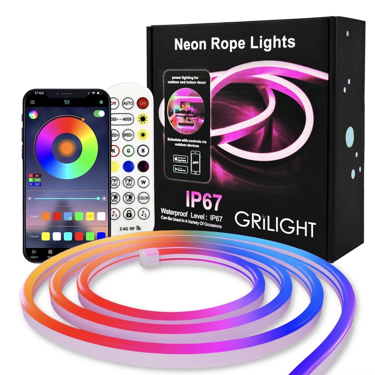 AMERICAN GENERICS - Cinta De Luz Led Rgb 10 Metros Tira Led Neón + Control Bluetooth Alexa