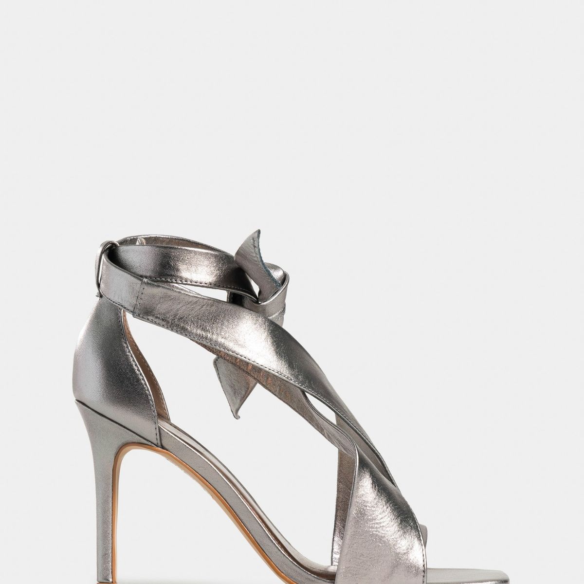 VELEZ - Vélez Sandalia Tacón Nucifera De Cuero Para Mujer Straps Plata