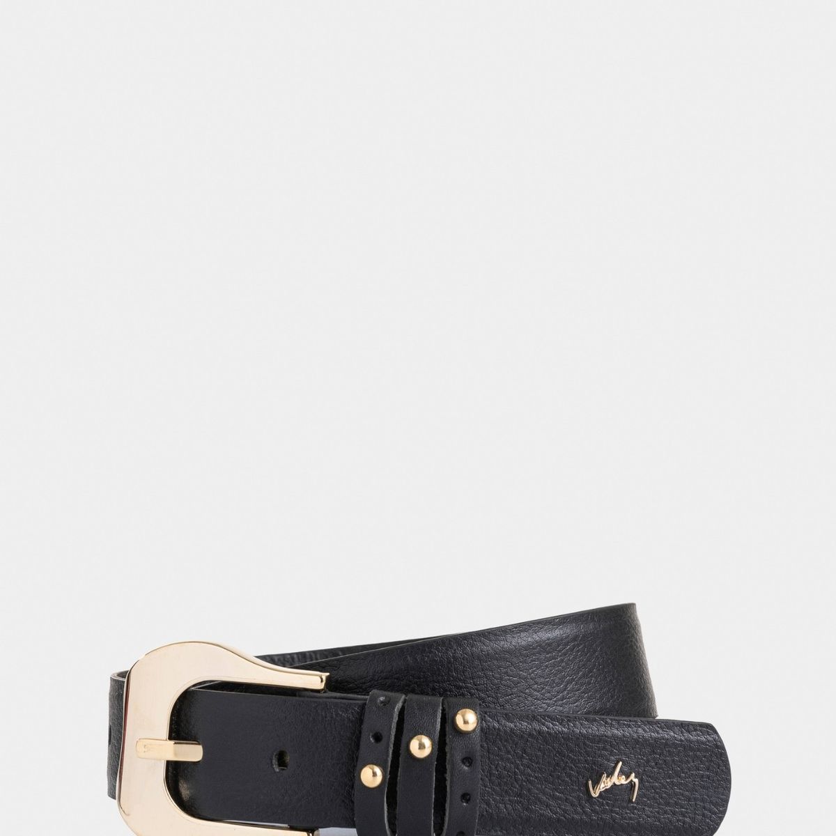 VELEZ - Vélez Cinturón Unifaz De Cuero Pasadores Negro