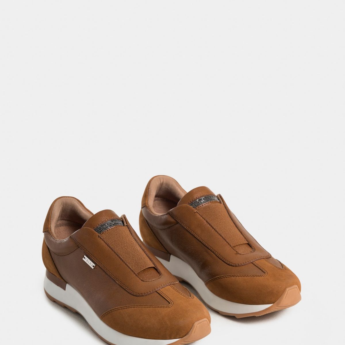 VELEZ - Vélez Mocasines Zipa De Cuero Para Mujer Detalles Millaré Miel