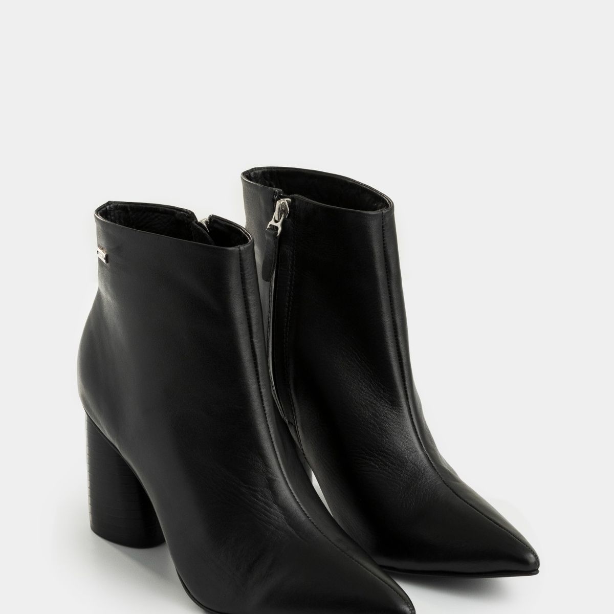 VELEZ - Vélez Botines Agata De Cuero Para Mujer Silueta Punta Negro