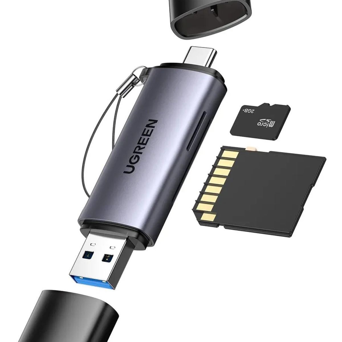 UGREEN - Lector de tarjetas 2 en 1 usb c otg ugreen cm158 50706