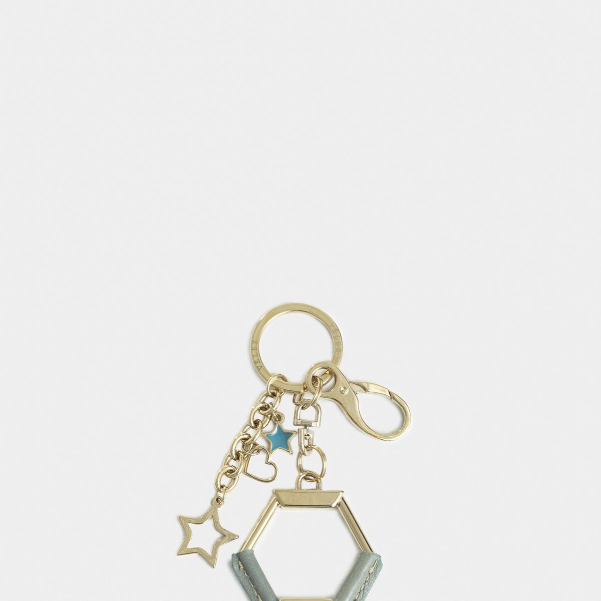 VELEZ - Vélez Llavero Hexagonal Zamak Y Cuero Para Mujer Charms Resina