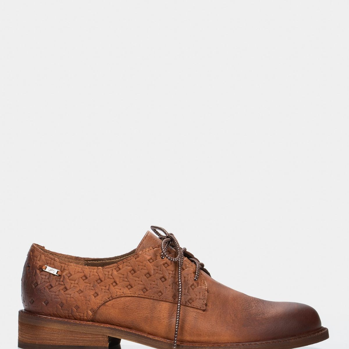 VELEZ - Vélez Zapatos Cordón Randy De Cuero Para Mujer Grabados Miel