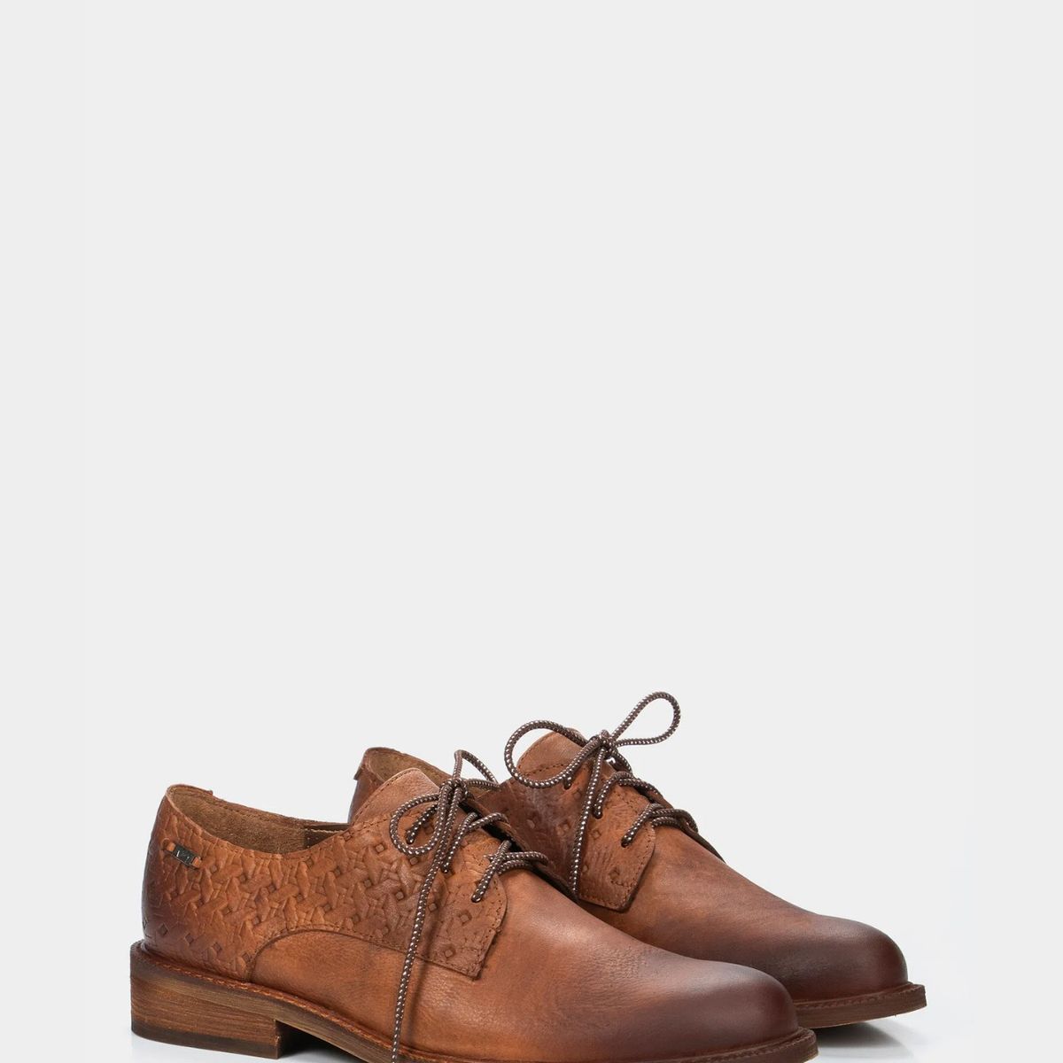 VELEZ - Vélez Zapatos Cordón Randy De Cuero Para Mujer Grabados Miel