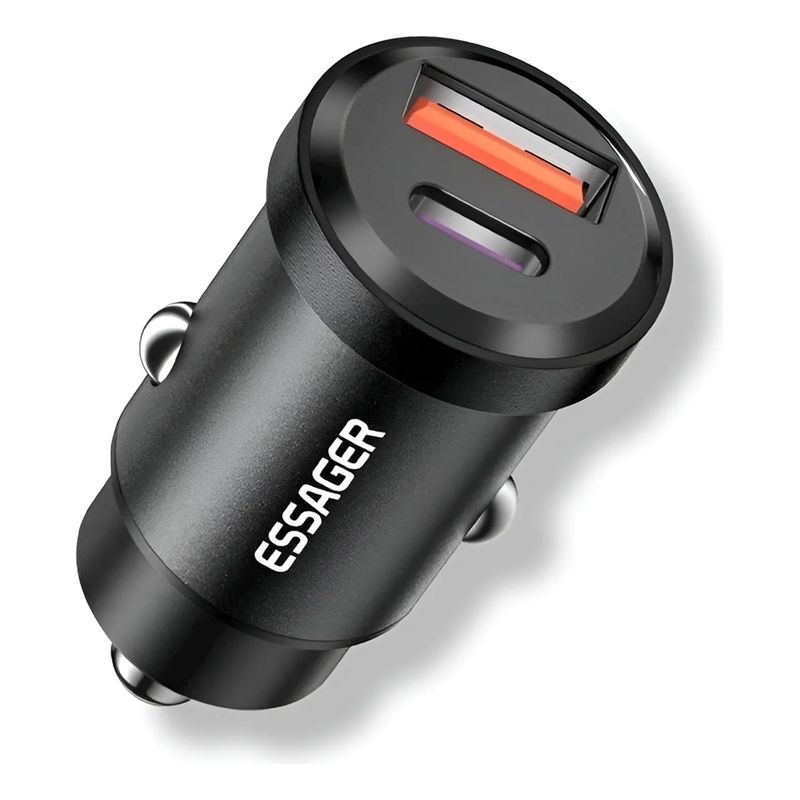 GENERICO - Cargador Carro Essager Usb-a+usb-c Carga Rápida 54w Aluminio