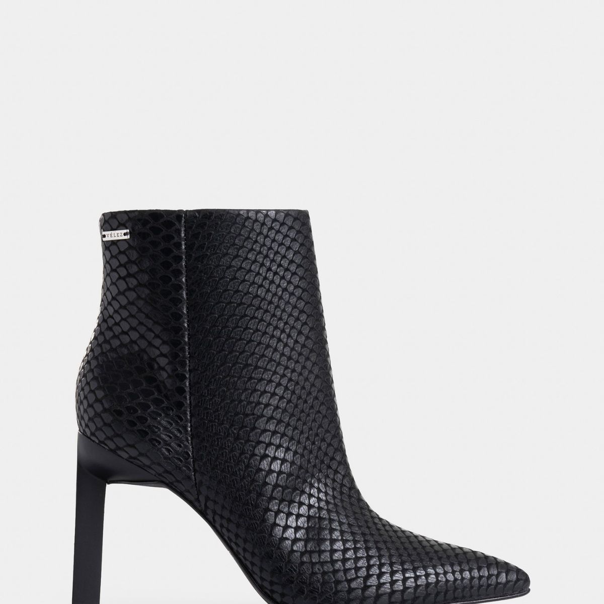 VELEZ - Vélez Botines Black De Cuero Para Mujer Snake Negro