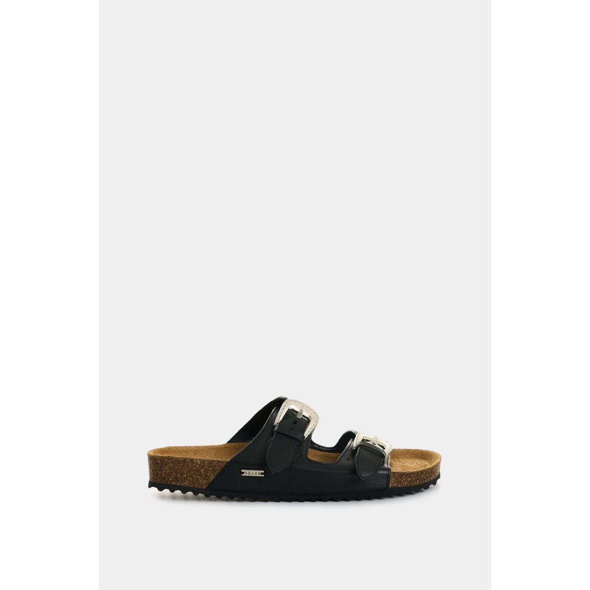 VELEZ - Vélez Sandalia Plana Pilos De Cuero Para Mujer Suela Corcho Negro