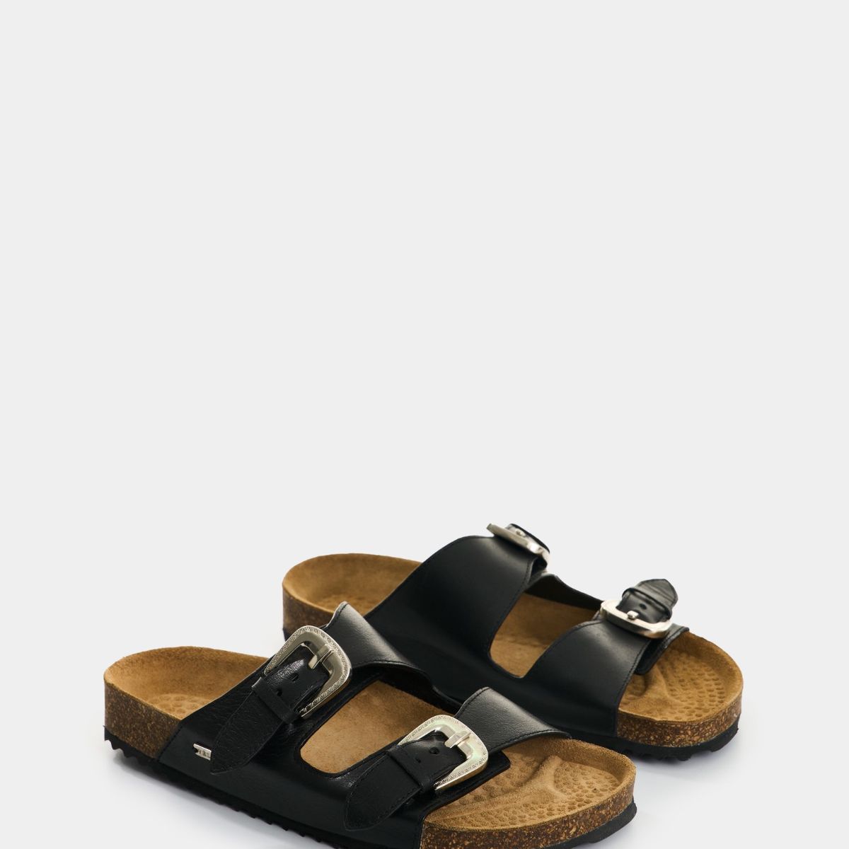 VELEZ - Vélez Sandalia Plana Pilos De Cuero Para Mujer Suela Corcho Negro