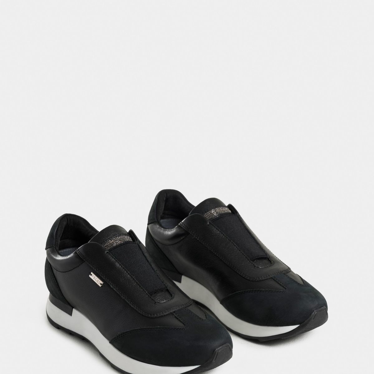 VELEZ - Vélez Mocasines Zipa De Cuero Para Mujer Detalles Millaré Negro