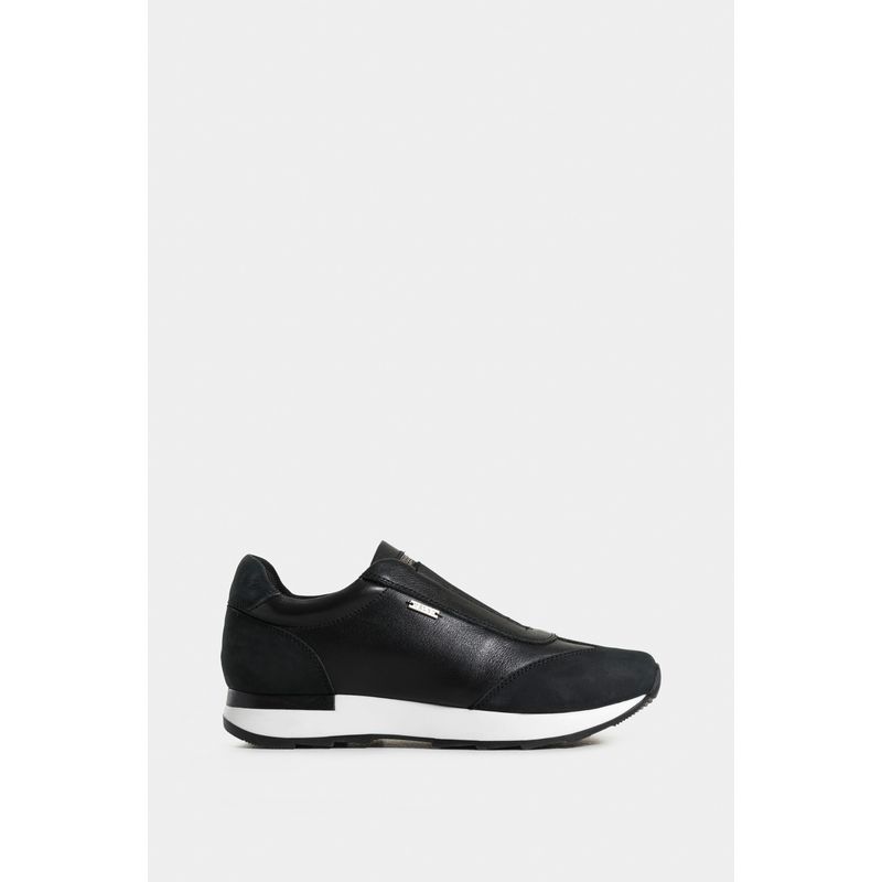 VELEZ - Vélez Mocasines Zipa De Cuero Para Mujer Detalles Millaré Negro