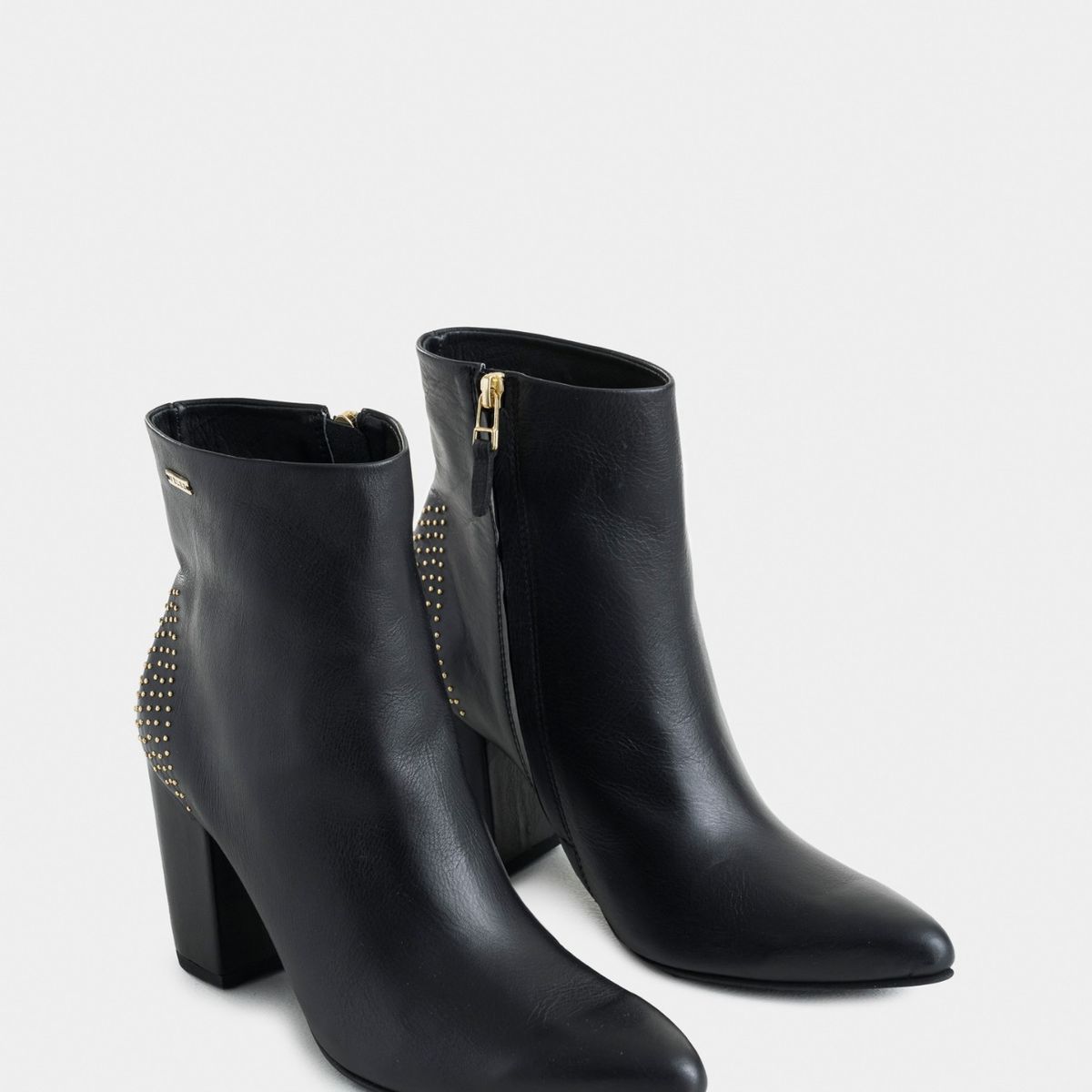 VELEZ - Vélez Botines Office Kira De Cuero Para Mujer Mini Taches Negro