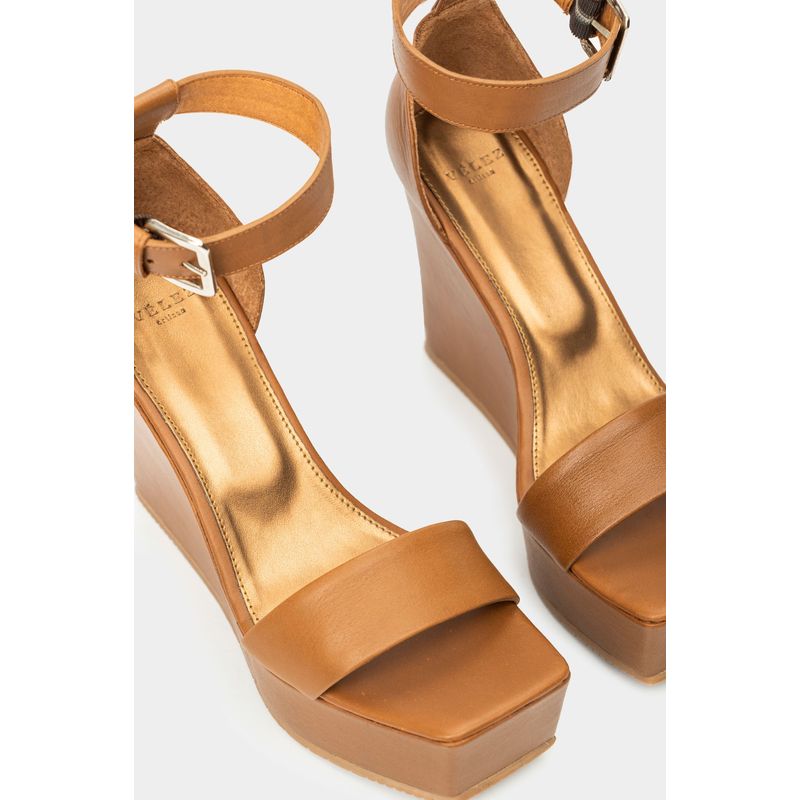 Vélez Sandalia Plataforma Cortázar Cuero Mujer Plataforma Alta
