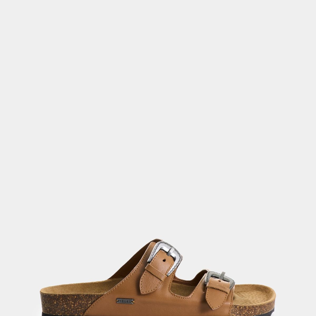 VELEZ - Vélez Sandalia Plana Pilos De Cuero Para Mujer Suela Corcho Miel