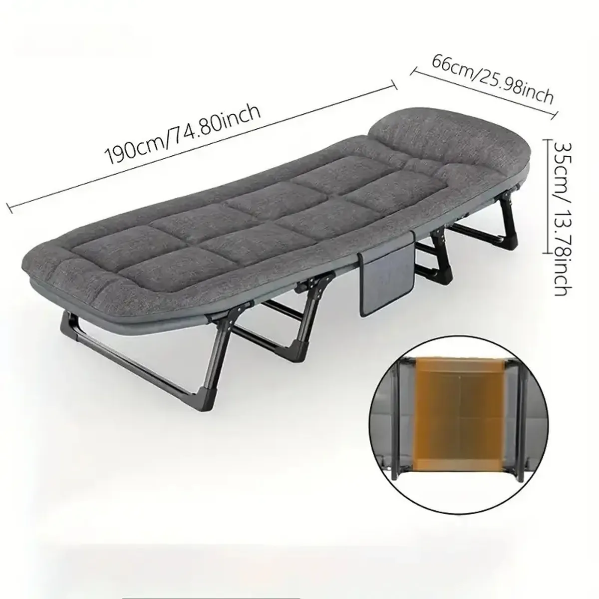 CAMP - Cama Plegable Catre Acolchada Portátil Ligera Camping