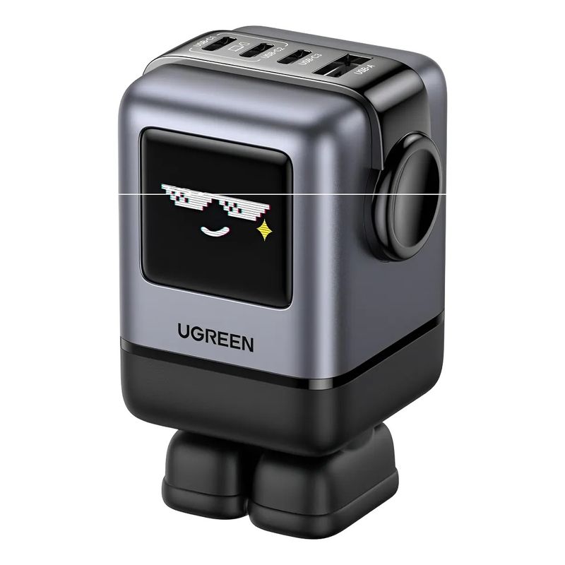 UGREEN - Cargador Rápido Ugreen 100w Diseño Robot Con Tft 4 Puertos
