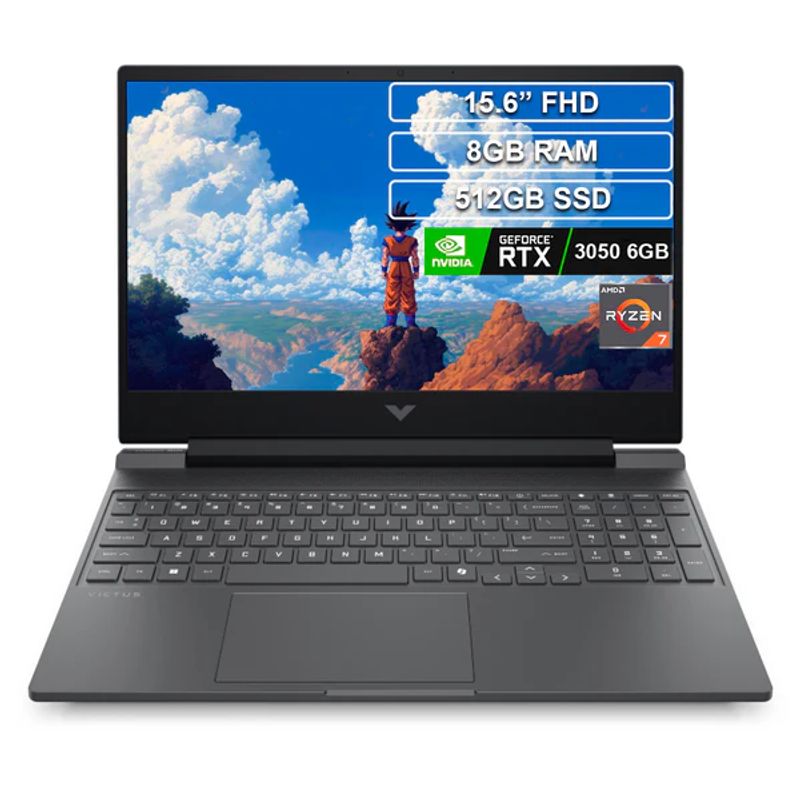 HEWLETT PACKARD - HP VICTUS 15-FB3019LA - AMD RYZEN 7 7445HS - 8GB DDR4 - 512GB - PANT 15,6" FHD-GEFORCE RTX 3050 6GB GDDR6