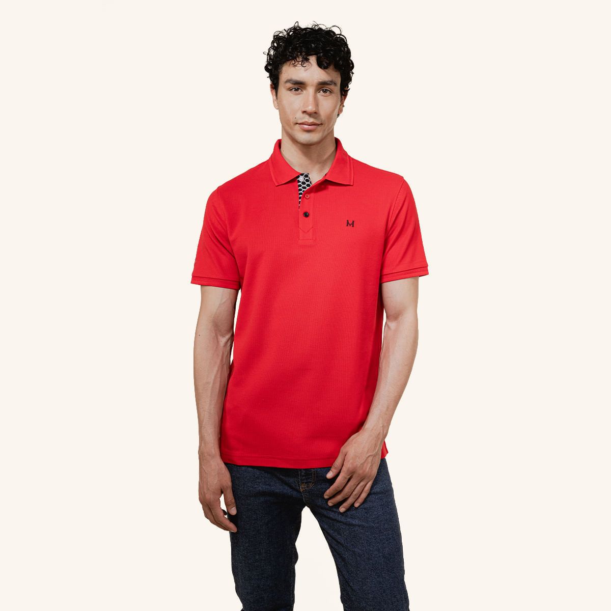 MARIO HERNANDEZ - Camiseta Polo Emblema Rojo Tierra Arriba