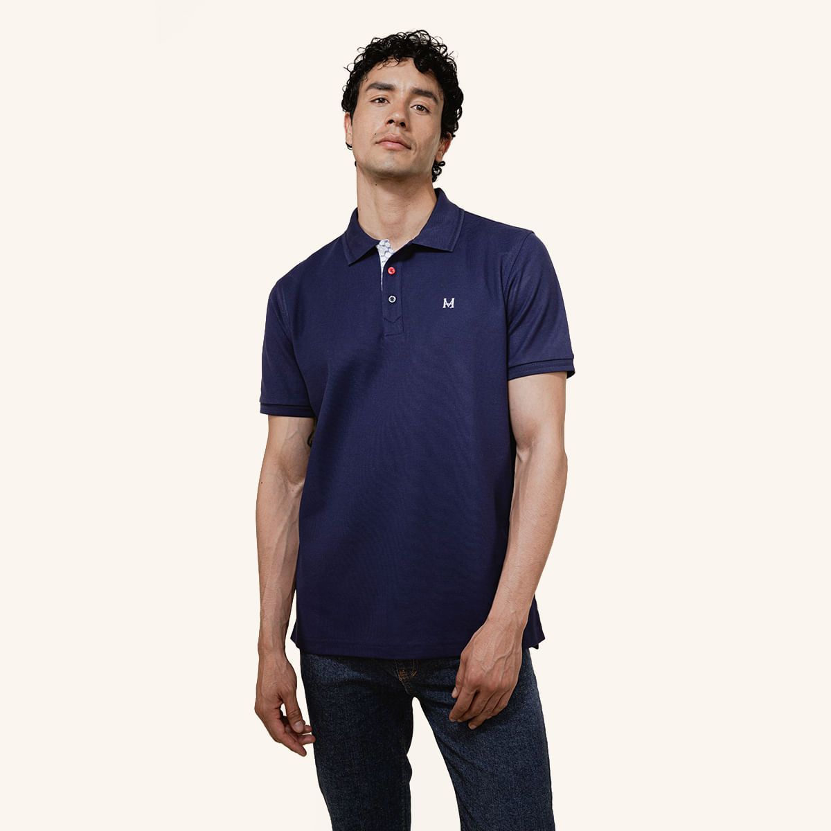 MARIO HERNANDEZ - Camiseta Polo Emblema Azul Tierra Arriba
