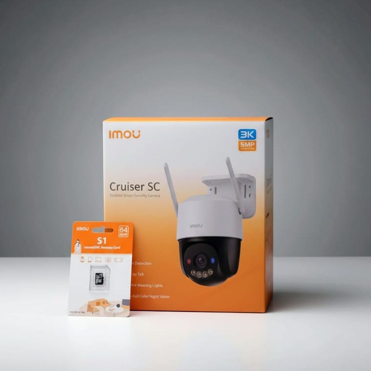 IMOU - kit Camara de seguridad Imou  CRUISER SC Wifi Exterior 3K 5MP+Micro S1 DXC Imou 64GB