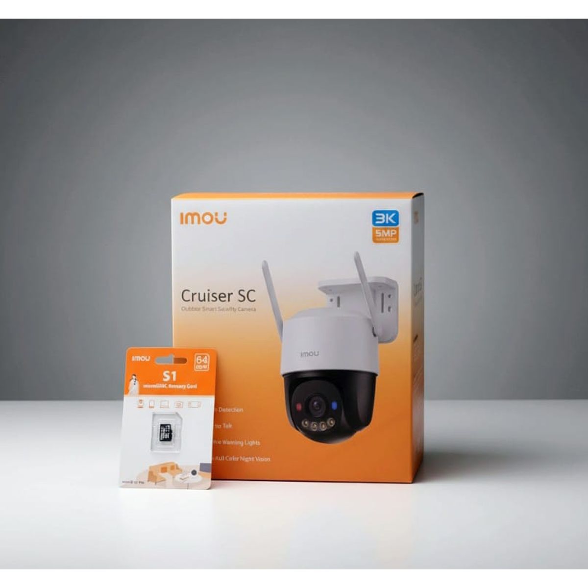 IMOU - kit Camara de seguridad Imou  CRUISER SC Wifi Exterior 3K 5MP+Micro S1 DXC Imou 64GB