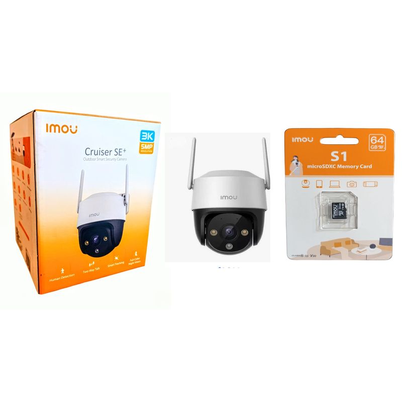 IMOU - kit Camara de seguridad Imou Wifi Exterior 3K 5MP+Micro DXS Imou 64GB