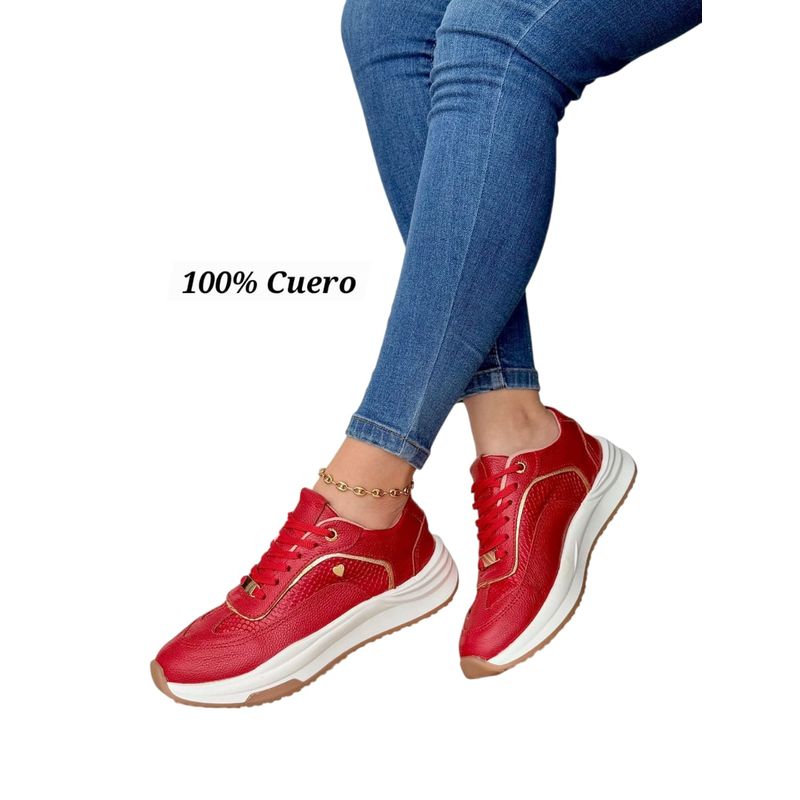 EVEGONZ - Tenis Deportivo de Cuero Zapato Urban Moda de Mujer