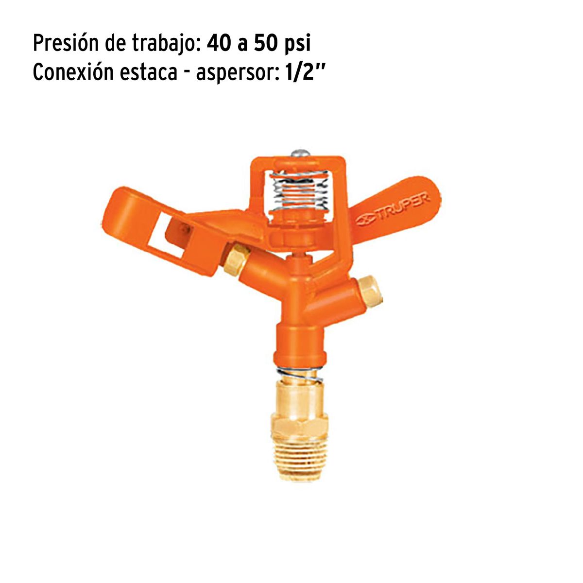 TRUPER - Aspersor Metálico Doble Chorro Truper Sin Estaca Riego 21 M