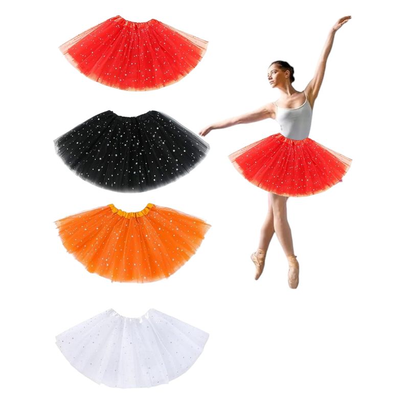 GENERICO - Disfraz Tutu Falda Brillante Para Adulto 37 Cm Negro