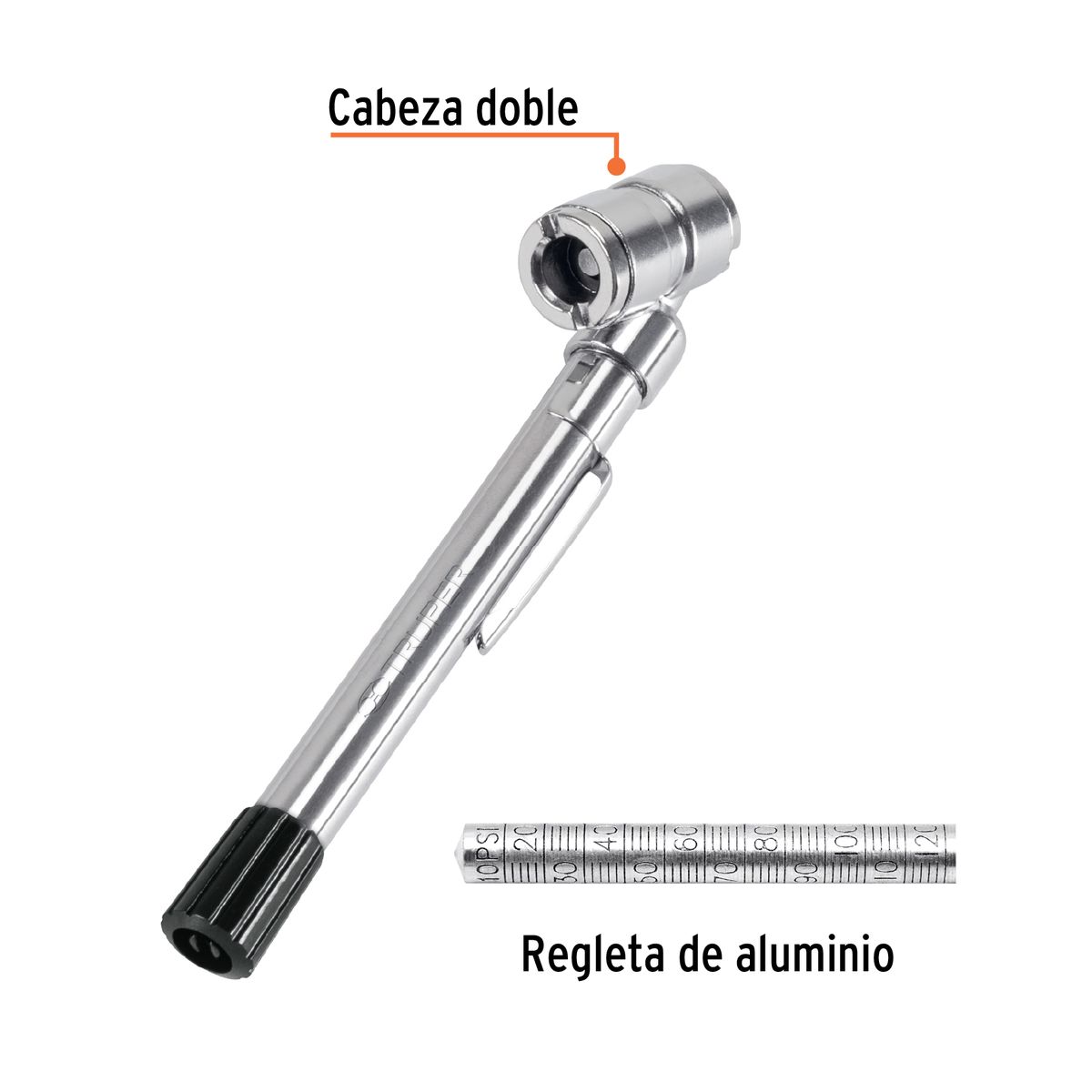 TRUPER - Calibrador De Aire 6-50 Psi 12 Cm Medidor Presión Truper