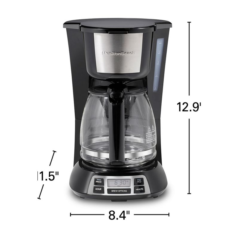 HAMILTON BEACH - Cafetera programable Bold Brew 12 tazas