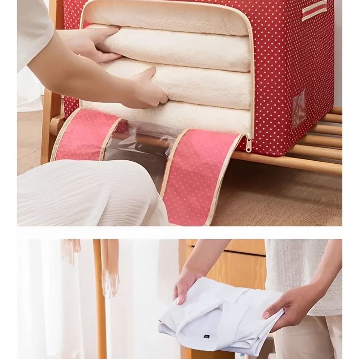 MILOPTS - Cesta Caja Organizadora Plegable Para Ropa Azul Claro