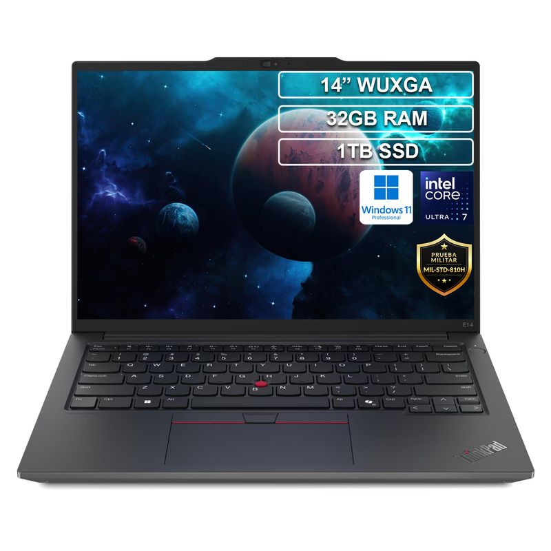 LENOVO - Portátil Lenovo ThinkPad E14 Ultra 7 155H 32GB 1TB Win Pro