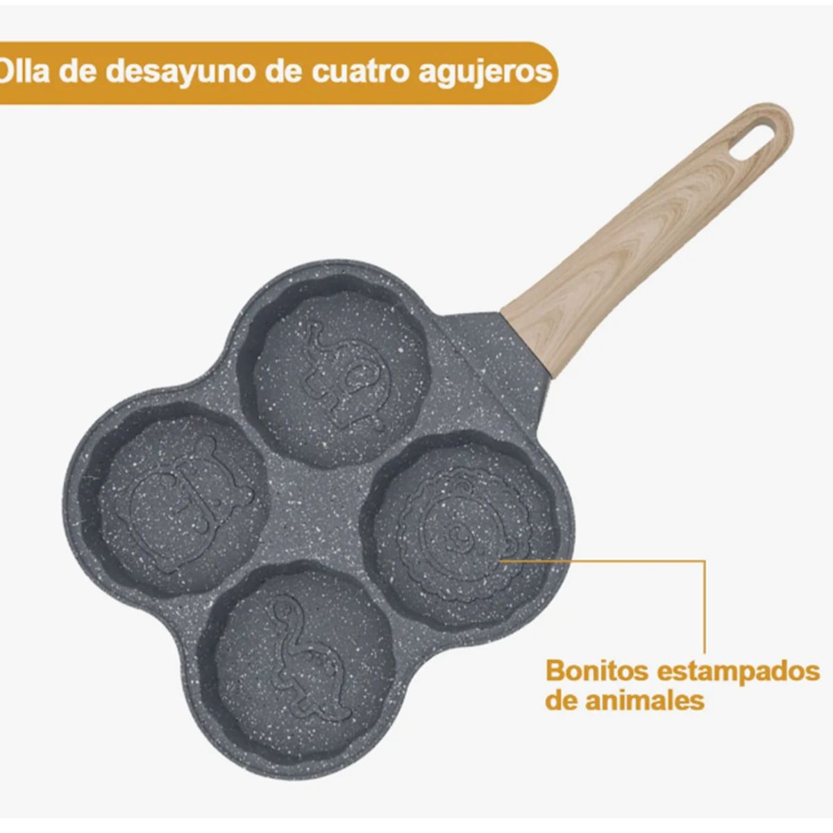 GENERICO - Sartén Antiadherente Con Figuras 4 Puestos