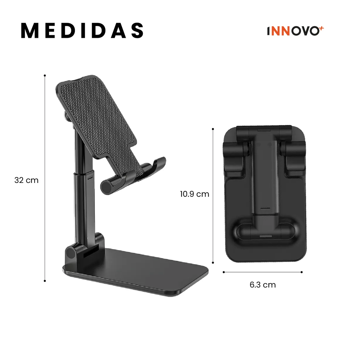 GENUINE INNOVATIONS - Base Soporte Plegable Ajustable Para Escritorio De Celular