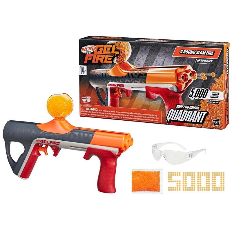 HASBRO - Lanzador Nerf Pro Gelfire Quadrant 5000 Recargas