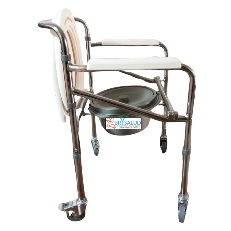 KONFORT PLUS - Silla Sanitaria Ayuda para Baño con ruedas y Frenos