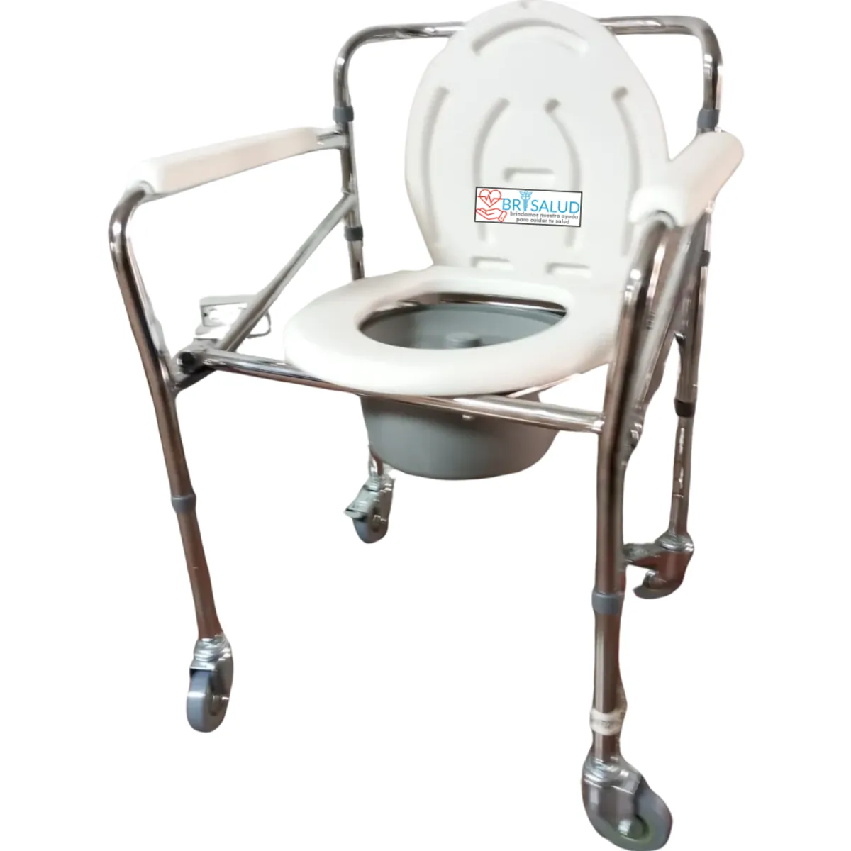 KONFORT PLUS - Silla Sanitaria Ayuda para Baño con ruedas y Frenos