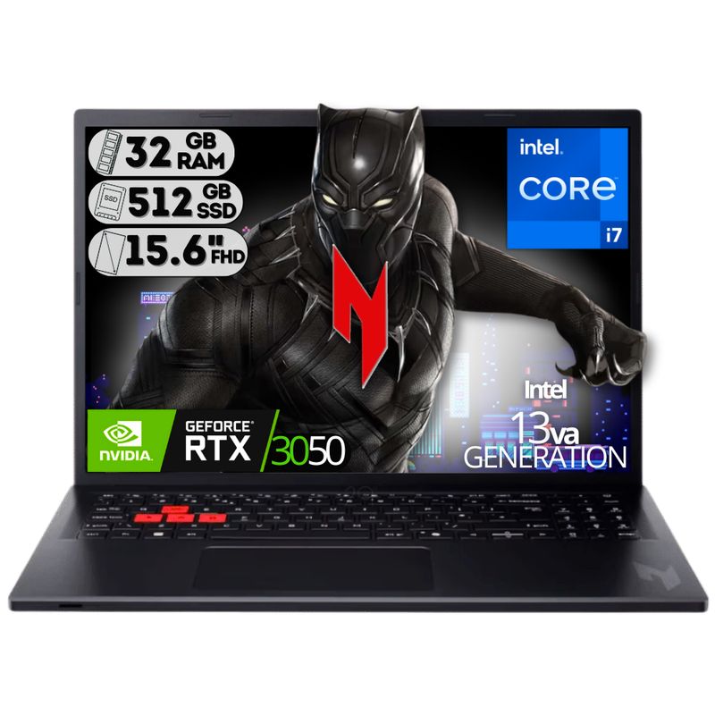ACER - PORTATIL NITRO LITE INTEL I7-13620H RTX 3050 6GB SSD 512GB RAM 32GB 16" FHD