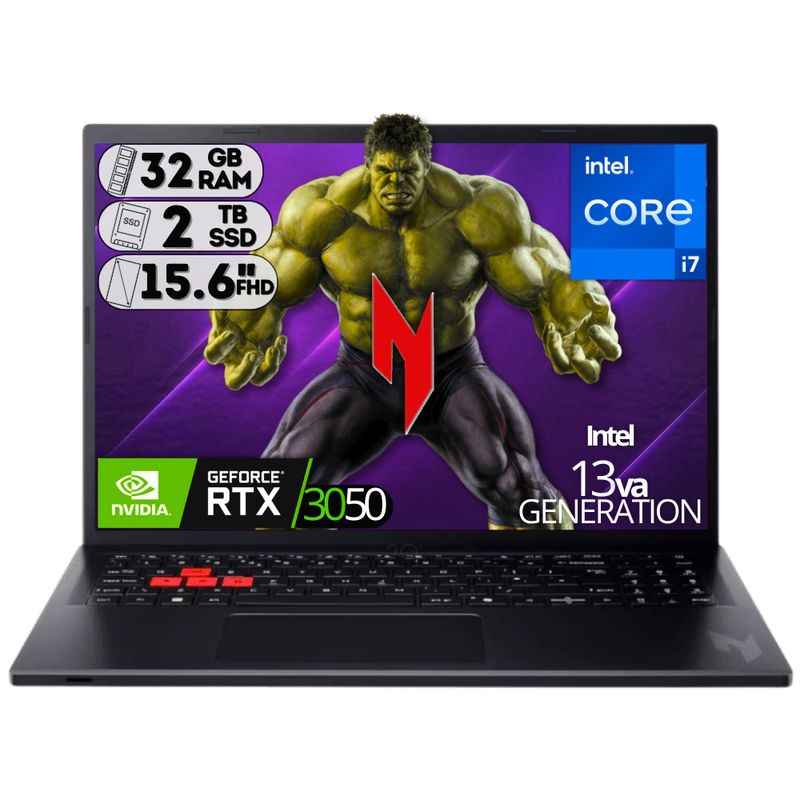 ACER - PORTATIL NITRO LITE INTEL I7-13620H RTX 3050 6GB SSD 2TB RAM 32GB 16" FHD
