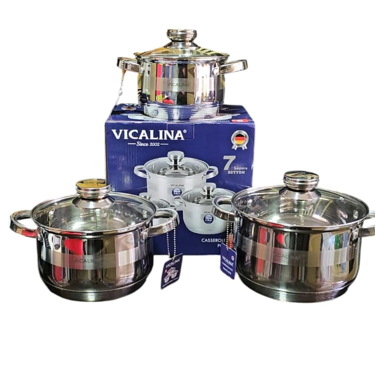 GENERICO - ollas vicalina 6 piezas en acero quirúrgico