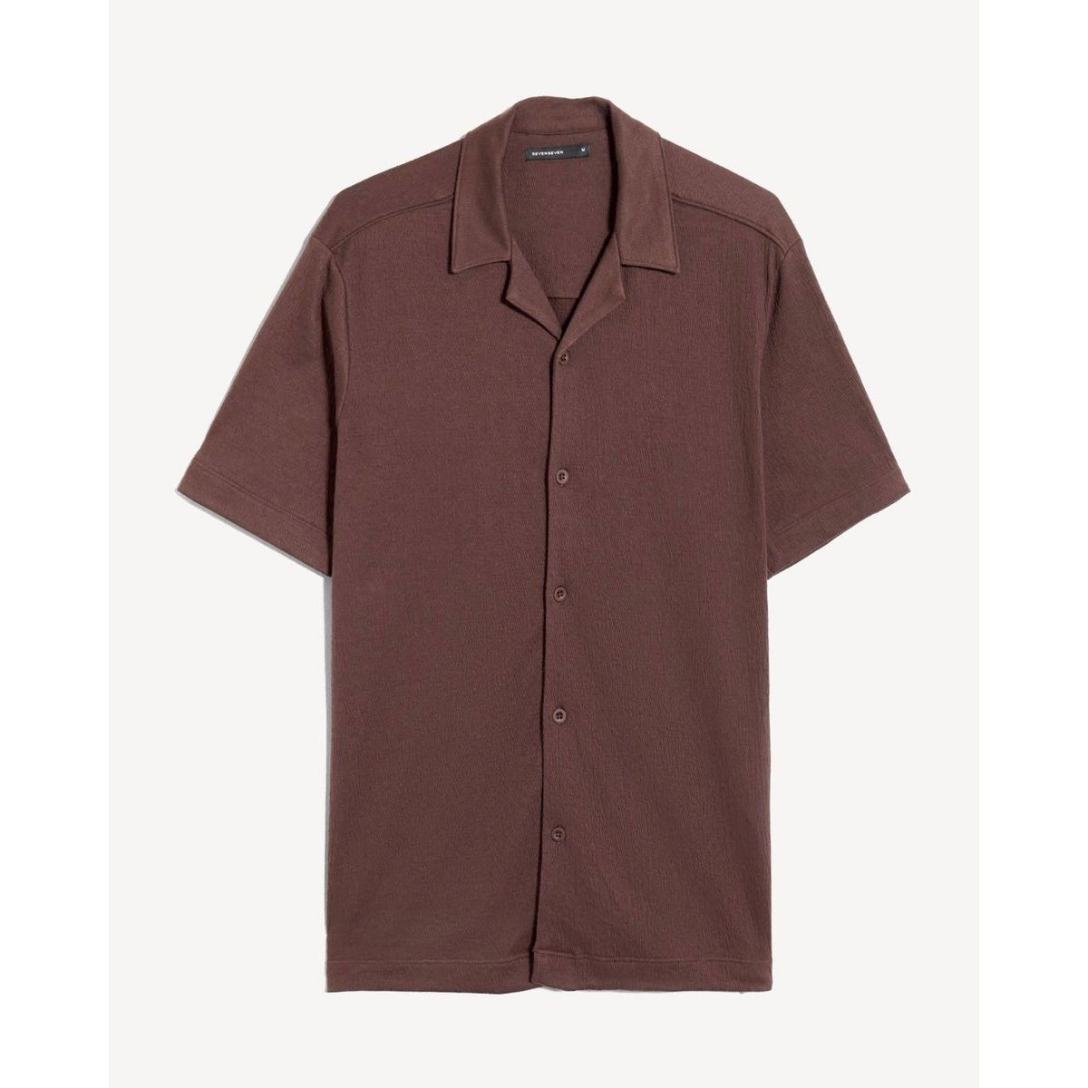 SEVEN SEVEN - Camisa Para Hombre Manga Corta Sin Bolsillo Cuello Resort Color Café Marca Seven Seven #45012194