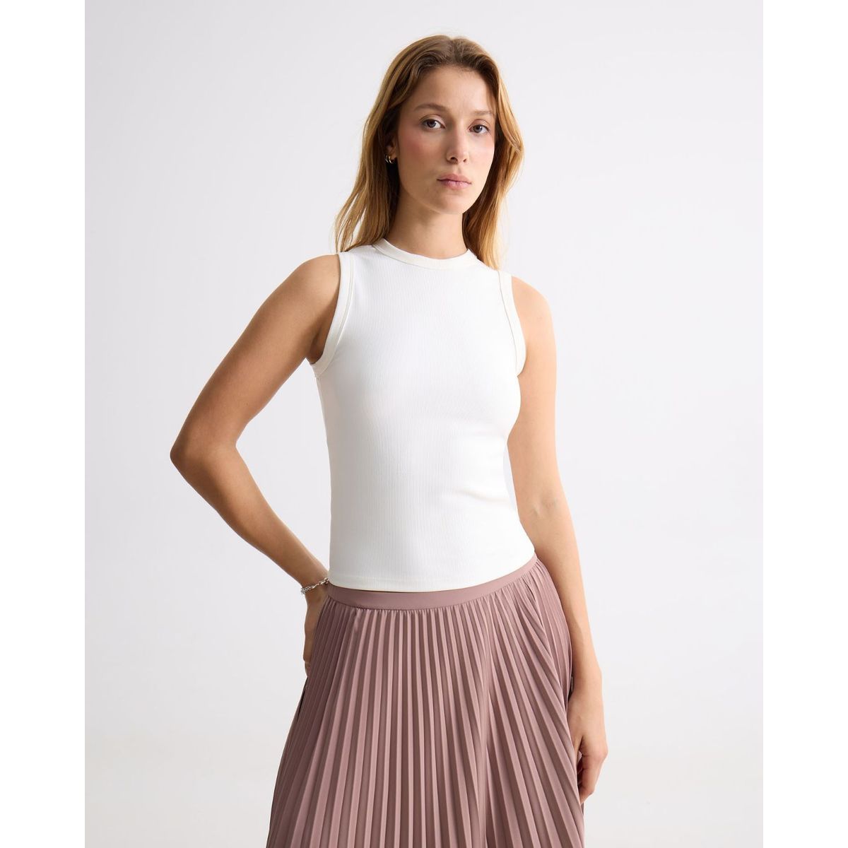 SEVEN SEVEN - Camiseta Para Mujer Manga Sisa Cuello Redondo Color Blanco Marca Seven Seven #28096387