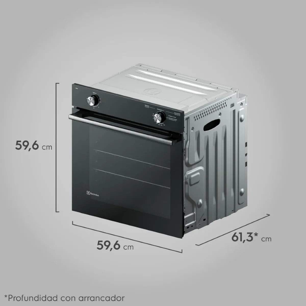 ELECTROLUX - Horno de Empotrar a Gas Electrolux 80L Grill y Timer Negro OE8GL